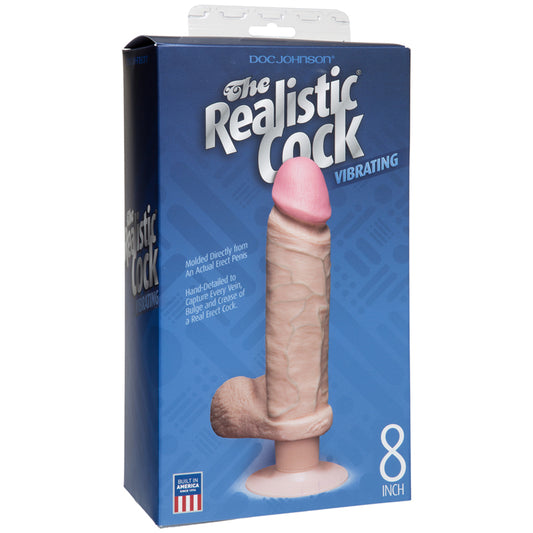 Vibro Realistic Dildo 8 inch - Beige