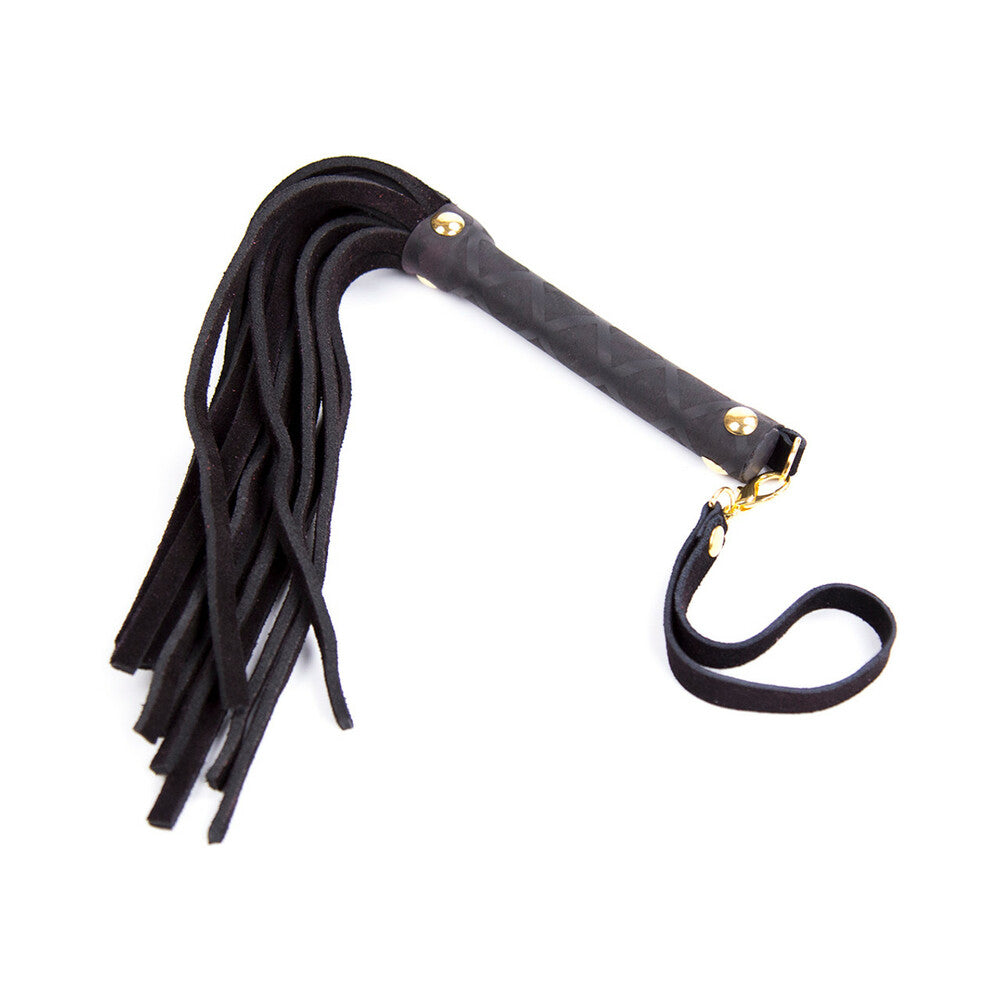 Ple'sur 11 In. Mini Leather Flogger Black
