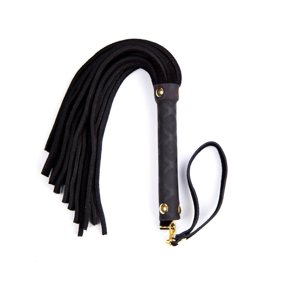 Ple'sur 11 In. Mini Leather Flogger Black