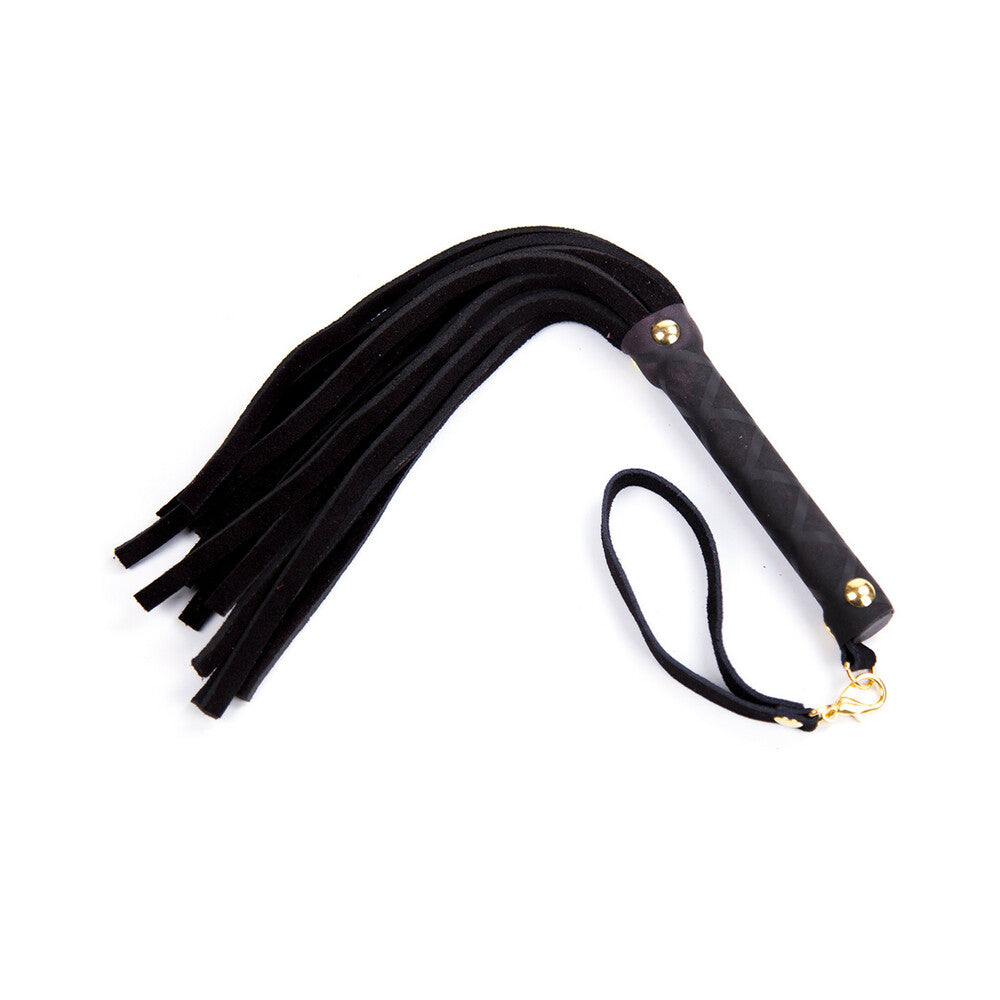 Ple'sur 11 In. Mini Leather Flogger Black