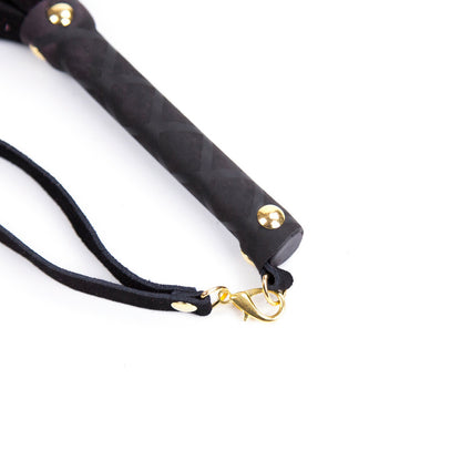 Ple'sur 11 In. Mini Leather Flogger Black