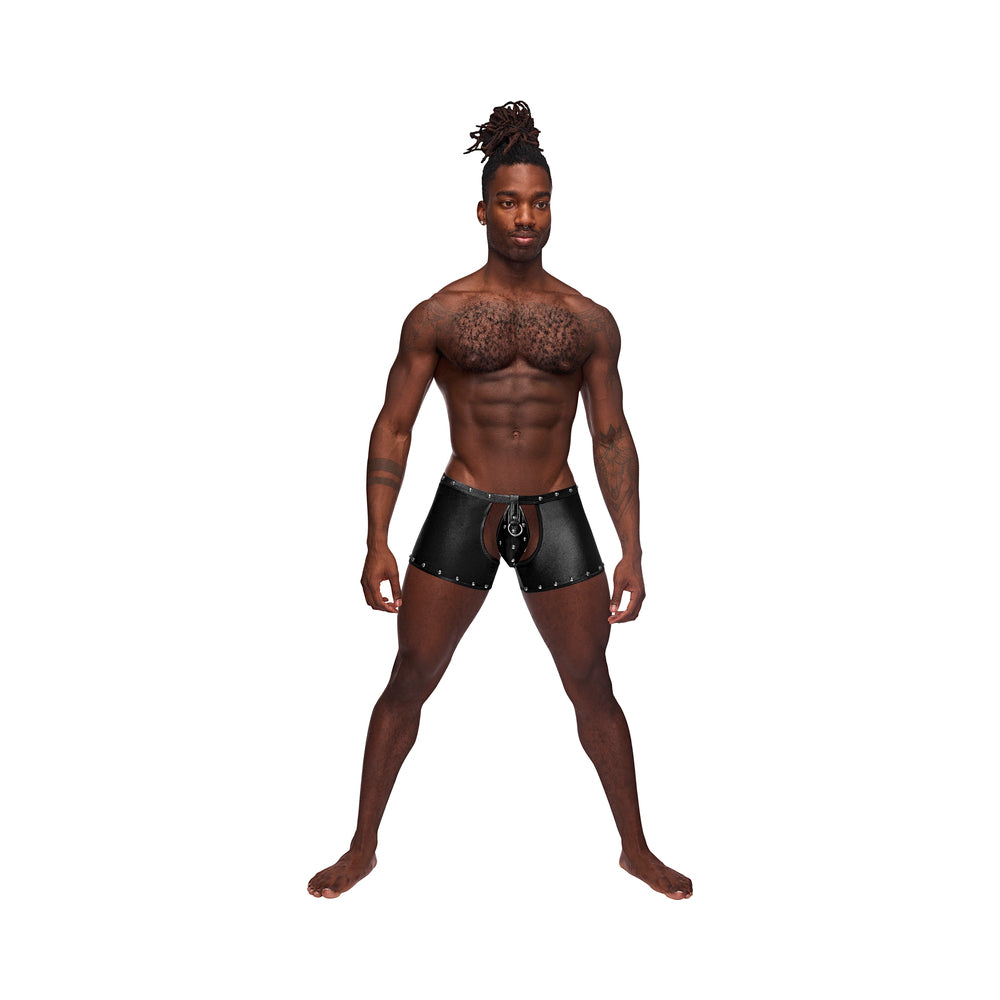 Fetish Poseidon Nylon Spandex Tear Off Cup Thong Short Black L/LX