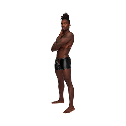 Fetish Poseidon Nylon Spandex Tear Off Cup Thong Short Black S/M