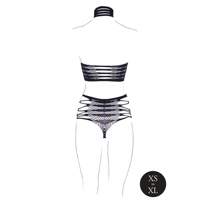 Shots Le Desir Shade Carpo Xlvi 2-piece With Turtleneck, Crop Top & Panty Black O/s