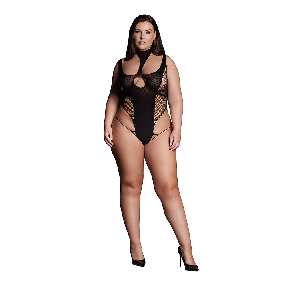 Shots Le Desir Shade Cyllene Xlviii Bodysuit With Turtleneck Black Queen Size