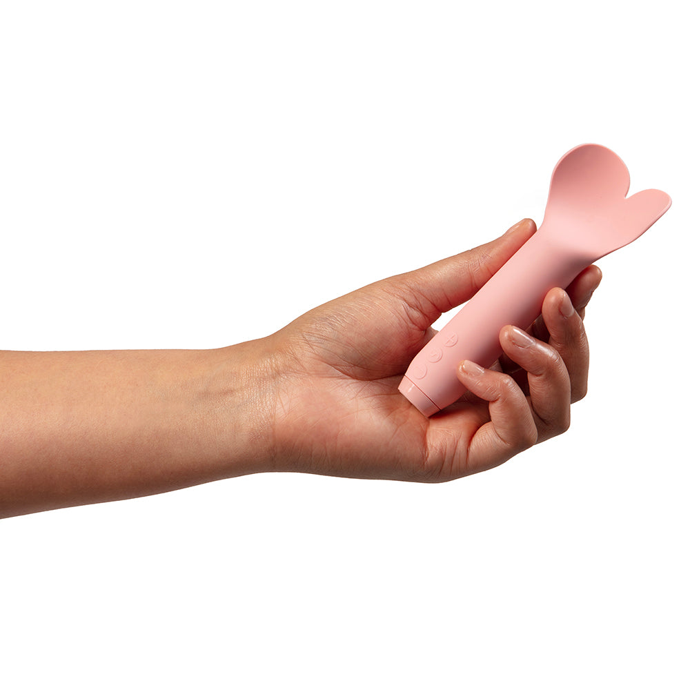 Je Joue Amour Rechargeable Silicone Heart Shaped Fluttering Tip Bullet Vibrator Pale Rosette
