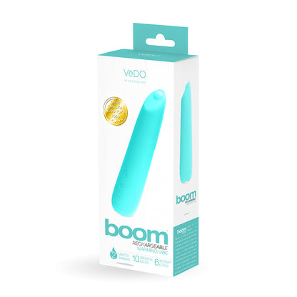 Vedo Boom Rechargeable Warming Silicone Slimline Vibrator Turquoise