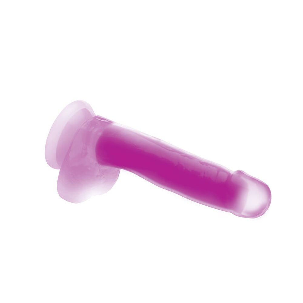 Lollicock Glow-in-the-dark 7 In. Silicone Dildo With Balls Purple