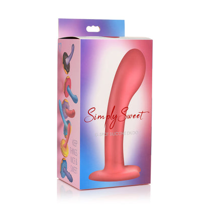 Simply Sweet G-spot 7 In. Silicone Dildo Pink