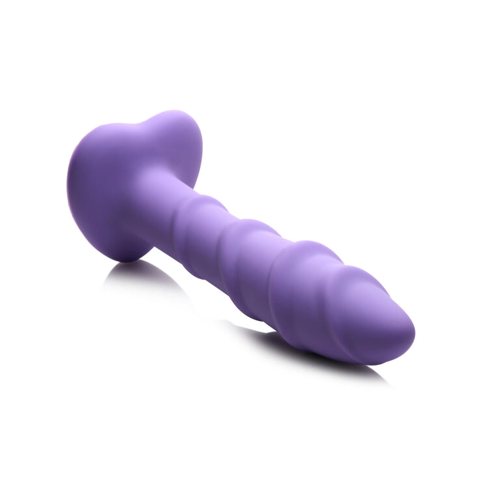 Simply Sweet Swirl 7 In. Silicone Dildo Purple