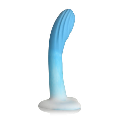 Simply Sweet Rippled 7 In. Silicone Dildo Blue/white