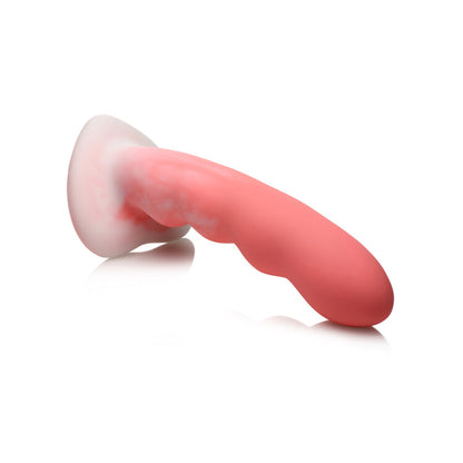 Simply Sweet Wavy 8 In. Silicone Dildo Pink/white