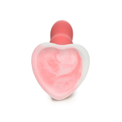 Simply Sweet Wavy 8 In. Silicone Dildo Pink/white