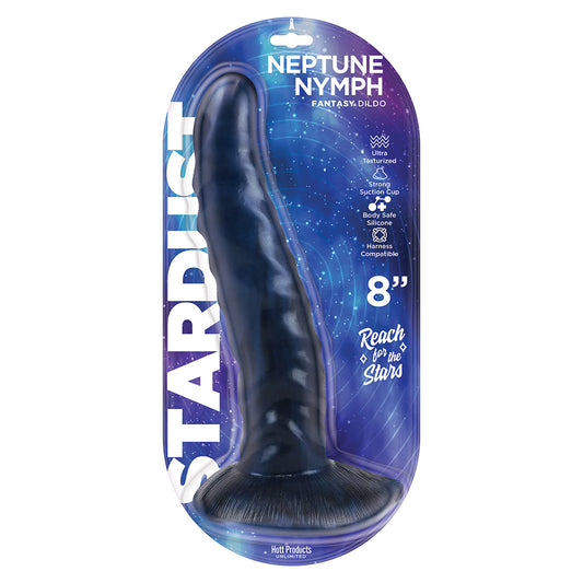 Stardust Neptune Nymph Textured 8 In. Silicone Fantasy Dildo Purple