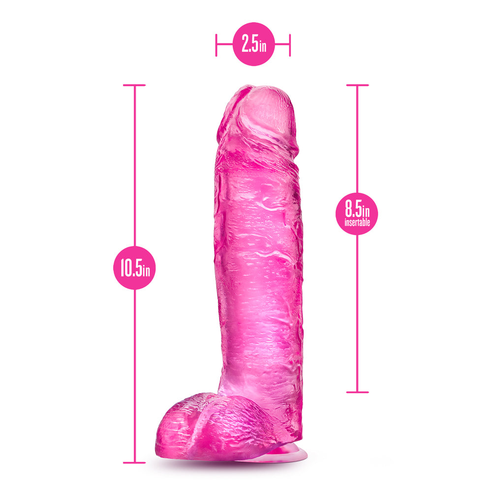 Blush B Yours Plus Big n Bulky 10.5 in. Dildo with Balls & Suction Cup Pink