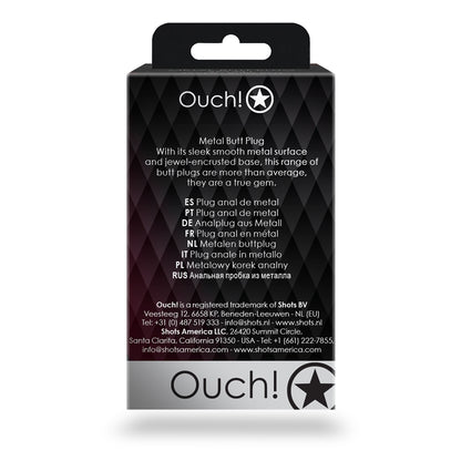 Shots Ouch! Heart Gem Butt Plug Small Silver/rubellite Pink