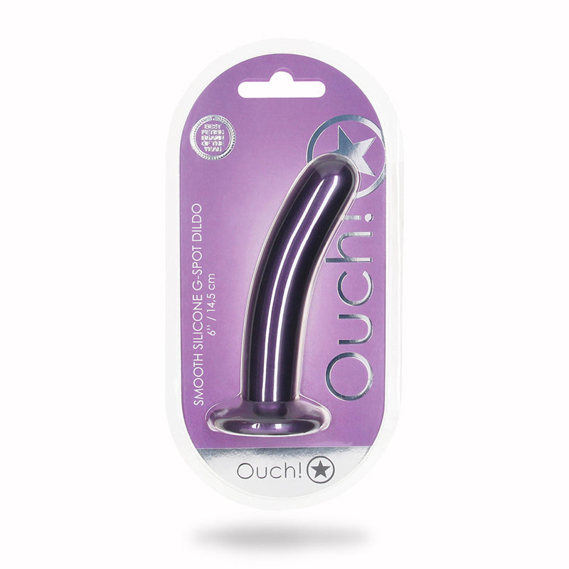 Shots Ouch! Smooth Silicone 6 In. G-spot Dildo Metallic Purple