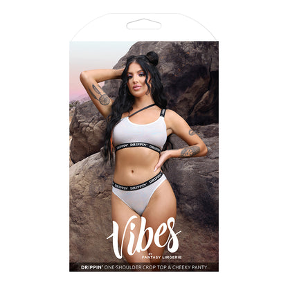 Drippin&#39; One-Shoulder Crop Top & Cheeky Panty M/L