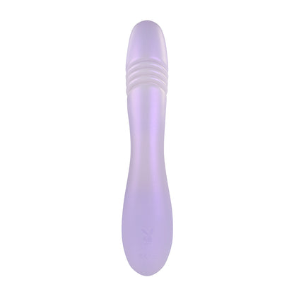 Playboy Bumping Bunny Rechargeable Thrusting Warming Silicone Dual Stimulation Vibrator Opal