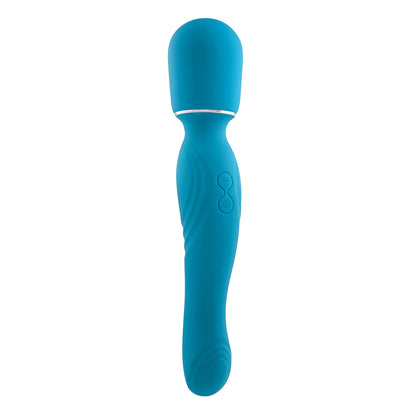 Gender X Double The Fun Rechargeable Dual Ended Silicone Wand Vibrator Teal