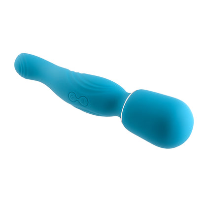 Gender X Double The Fun Rechargeable Dual Ended Silicone Wand Vibrator Teal