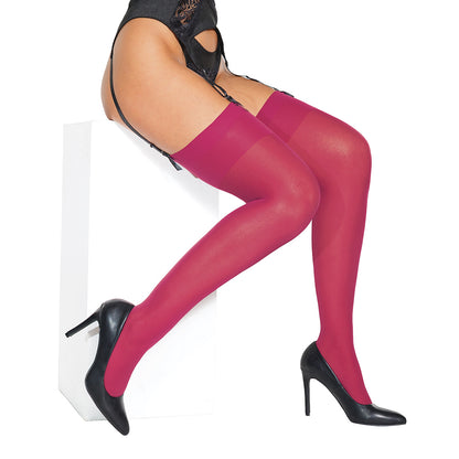 Coquette Sheer Stockings Raspberry O/s