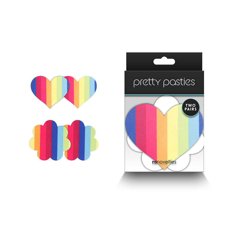 Pretty Pasties Pride Heart & Flower Rainbow 2 Pair