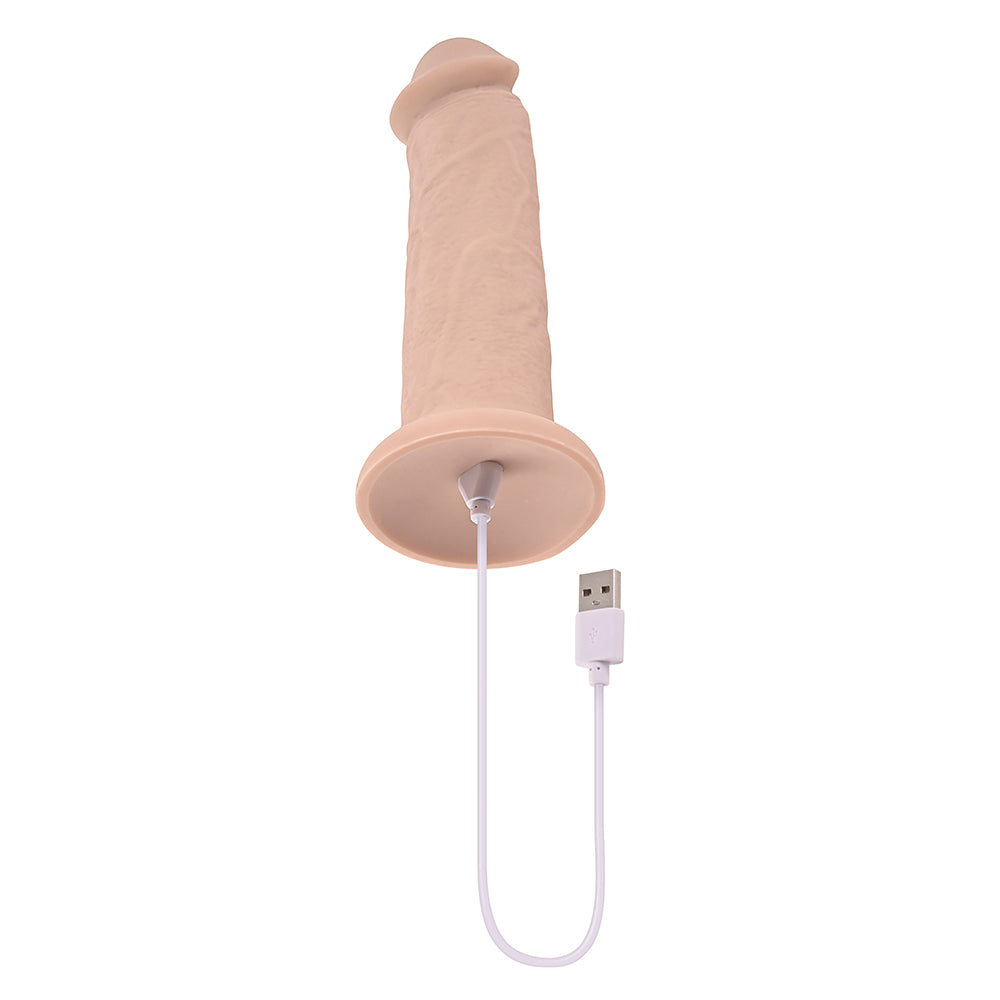 Evolved Girthy Rechargeable Vibrating 7 In. Silicone Dildo Light