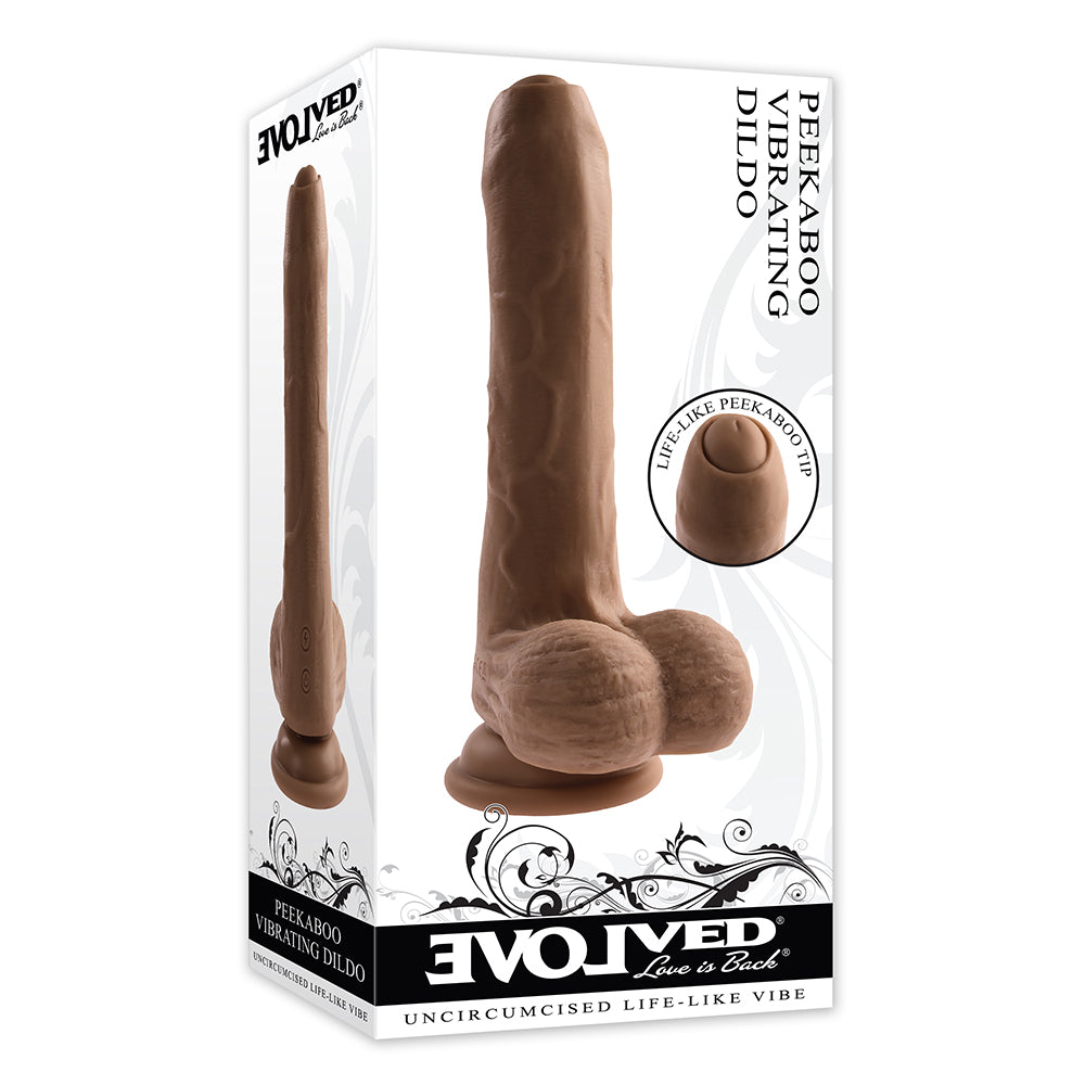 EVOLVED PEEK A BOO VIBRATING DILDO DARK