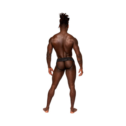 Male Power Sassy Lace Skirt Jock Black S/m