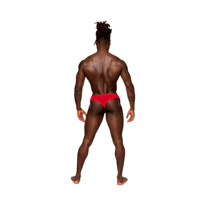 Male Power Sassy Lace Open Ring Thong Red S/m