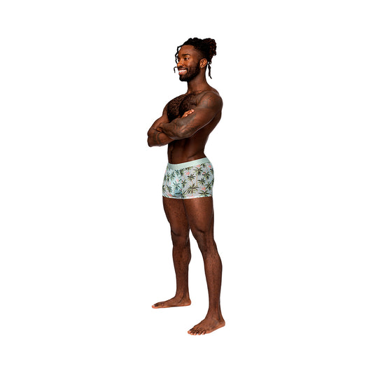 Male Power Sheer Prints Seamless Sheer Short Flamingo Xl
