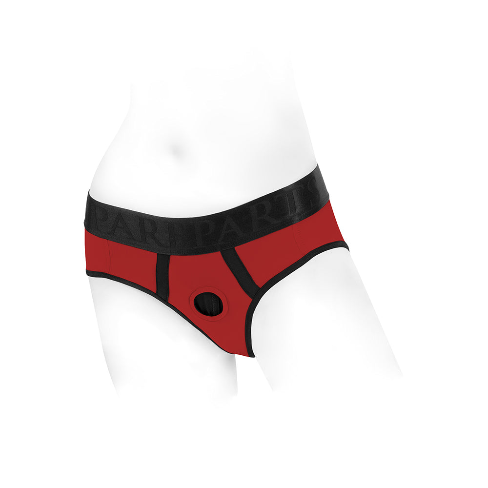Spareparts Tomboi Nylon Briefs Harness Red/black Size Xxs