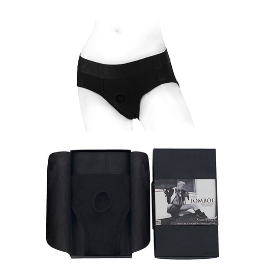 Spareparts Tomboi Rayon Briefs Harness Black Size 2xl