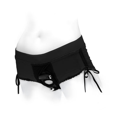 Spareparts Sasha Cinch Booty Short Harness Black Size L