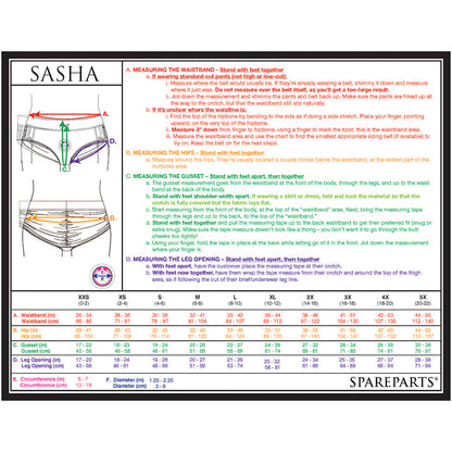 Spareparts Sasha Cinch Booty Short Harness Red/black Size M