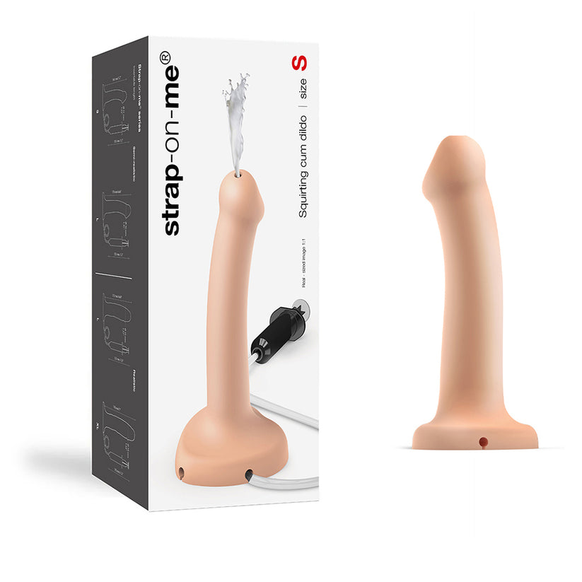 Strap On Me Squirting Cum Semi Realistic Silicone Dildo Vanilla S Flu