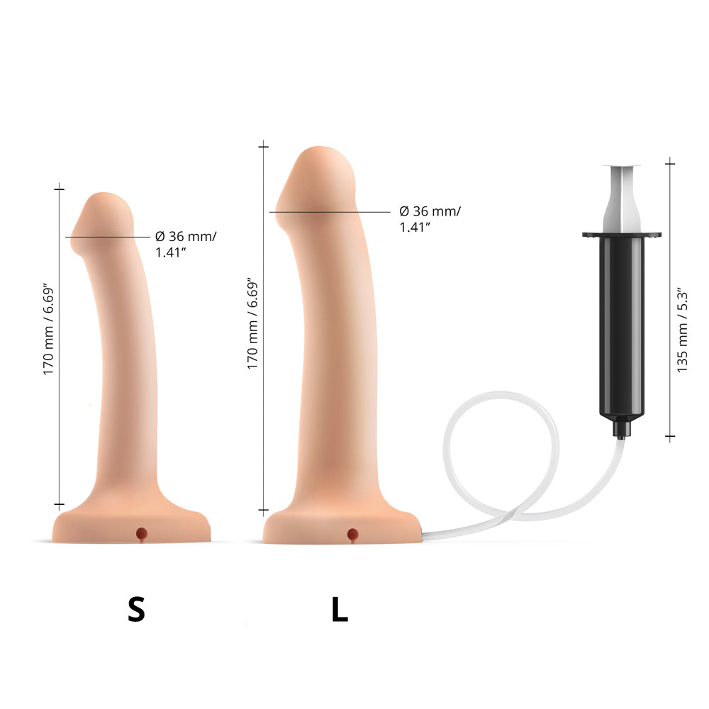 Strap-on-me Squirting Cum Semi-realistic Silicone Dildo Vanilla S (fluid Not Included)