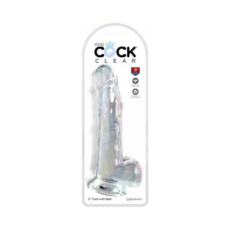King Cock Clear 9' Cock w/Balls - Clear