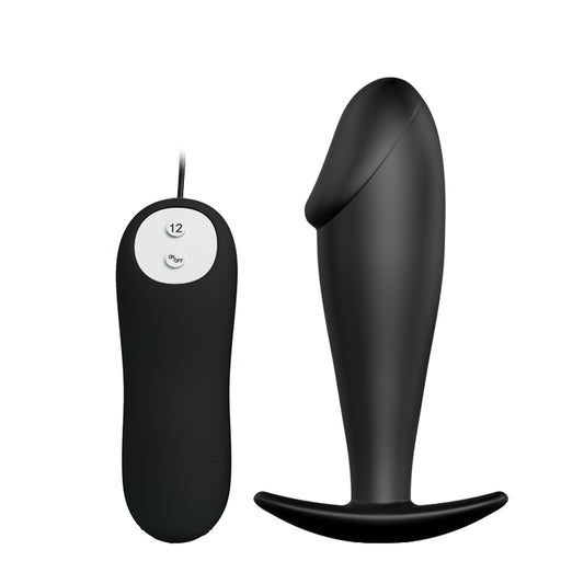 Pretty Love Vibrating Penis Shaped Butt Plug - Black
