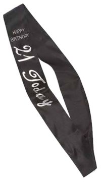 21 Today Non Flashing Sash w/Stones - Black