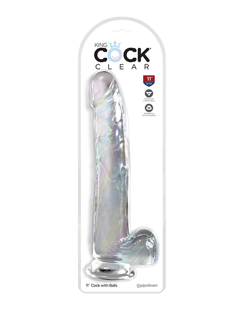 King Cock Clear 11' Cock w/Balls - Clear