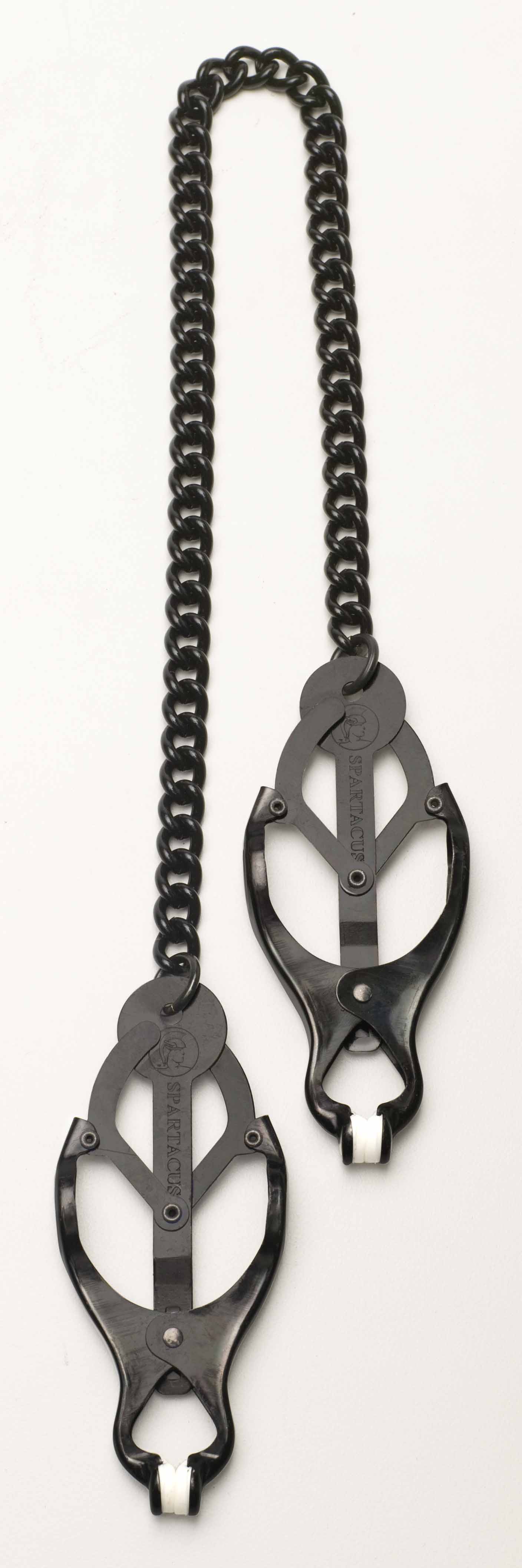 Spartacus Black Butterfly Style Nipple Clamps w/Chain