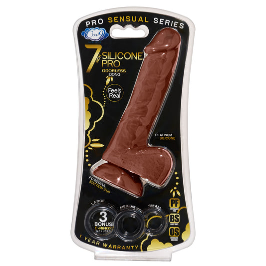 7 Silicone Pro Odorless Dong - Brown