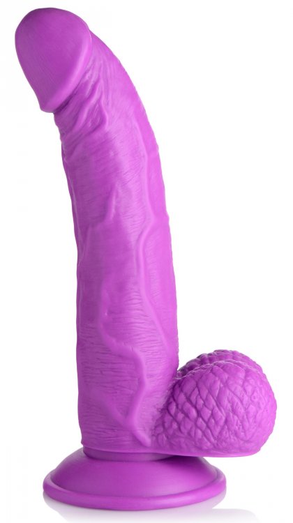 POP 7.5IN DILDO W/ BALLS PURPLE