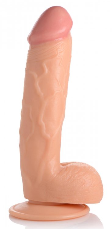 POP 8.25IN DILDO W/ BALLS LIGHT