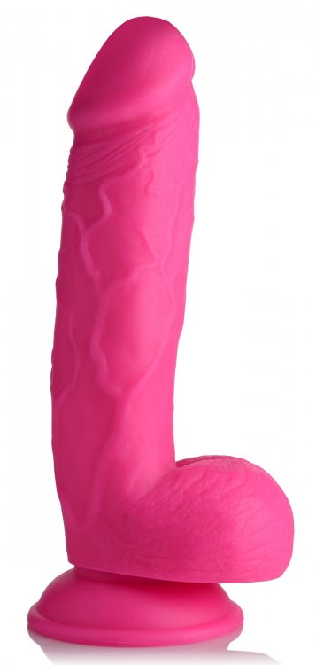 POP 8.25IN DILDO W/ BALLS PINK