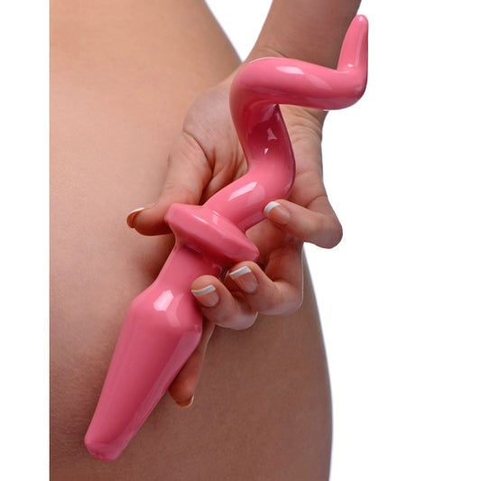 Piggy Tail Butt Plug Pink